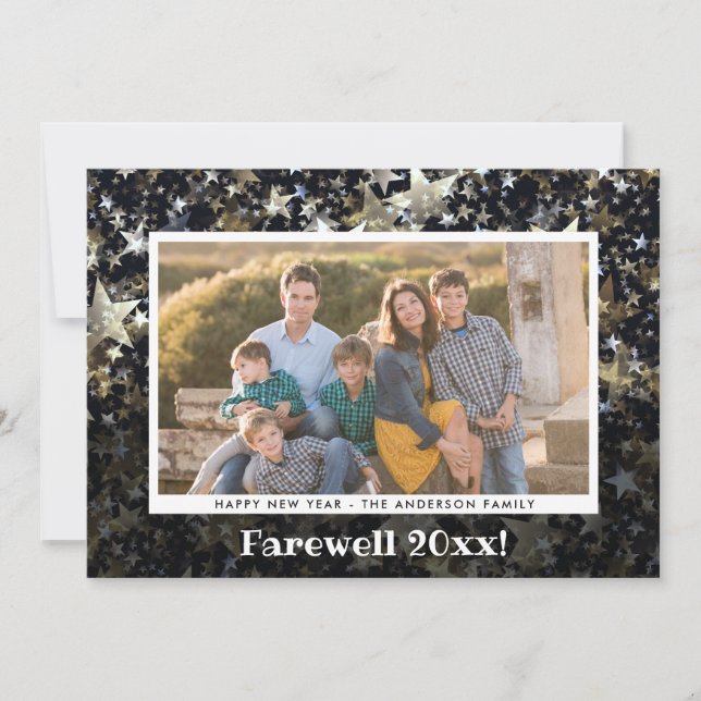 Cartes Pour Fêtes Annuelles Adieu 2020 Photo Collage Confetti Nouvel An (Devant)
