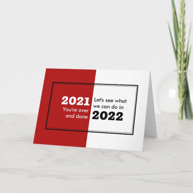Cartes Pour Fêtes Annuelles Adieu 2021 Bonjour 2022 Nouvel An (Devant)