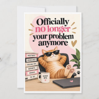 Cartes Pour Fêtes Annuelles Adieu à un collègue drôle | Humour sarcastique de 