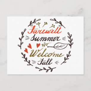 Cartes Pour Fêtes Annuelles adieu été bienvenue automne