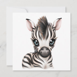 Cartes Pour Fêtes Annuelles adorable bébé Zebra