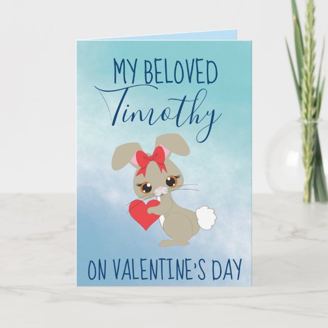 Cartes Pour Fêtes Annuelles Adorable Bunny Valentine pour petit ami (Devant)