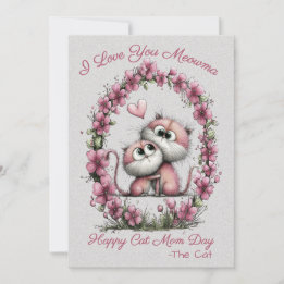 Cartes Pour Fêtes Annuelles Adorable Cats Cat Mom Greeting Card