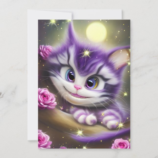 Cartes Pour Fêtes Annuelles Adorable Cheshire Kitten (Devant)
