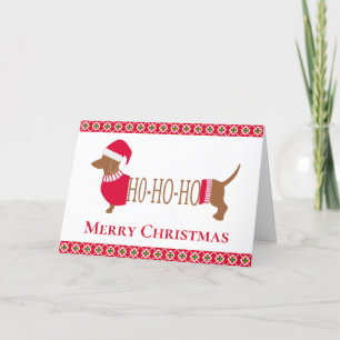 Cartes Pour Fêtes Annuelles adorable chien de Noël Dachshund