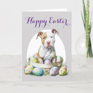Cartes Pour Fêtes Annuelles Adorable Chiot dans un panier de Pâques