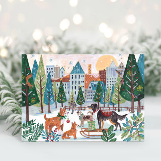 Cartes Pour Fêtes Annuelles Adorable Dogs Pet Dog Lover Christmas City Park