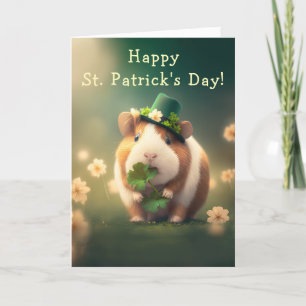 Cartes Pour Fêtes Annuelles Adorable Guinée Pig St. Patrick's Day