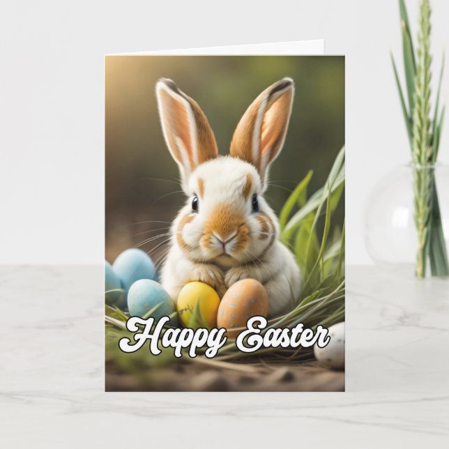 Cartes Pour Fêtes Annuelles Adorable Joyeux Lapin De Pâques (Devant)