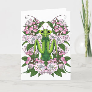 Cartes Pour Fêtes Annuelles Adorable Mante Religieuse Et Laurel De Montagne