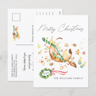 Cartes Pour Fêtes Annuelles Adorable mignon joyeux chien Dachshund lumières de