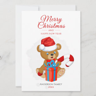 Cartes Pour Fêtes Annuelles Adorable Noël Teddy   Noël personnalisé