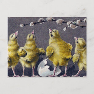 Cartes Pour Fêtes Annuelles Adorable Poussins Vintages de Pâques