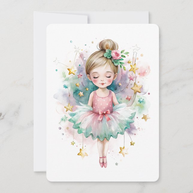 Cartes Pour Fêtes Annuelles Adorable Tutu Girl Appartement de vacances (Devant)
