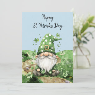 Cartes Pour Fêtes Annuelles Adorables Gnomes de la Saint-Patrick en Vert