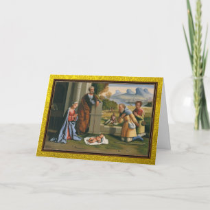 Cartes Pour Fêtes Annuelles Adoration de la peinture Renaissance des bergers