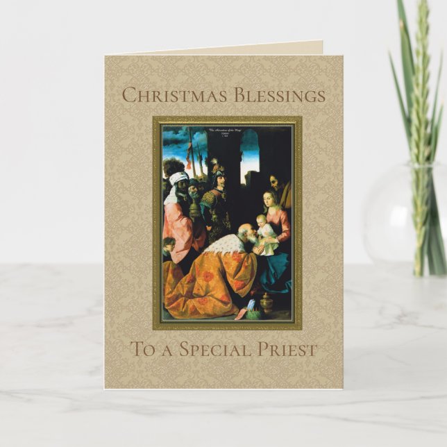 Cartes Pour Fêtes Annuelles Adoration de l'Épiphanie de Noël des Mages (Devant)