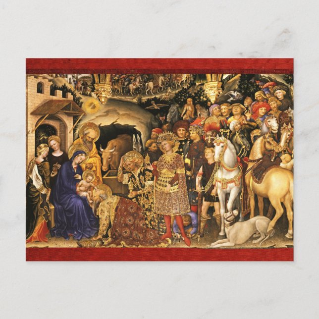 Cartes Pour Fêtes Annuelles ADORATION DE MAGI Gentile Da Fabriano, Noël (Devant)