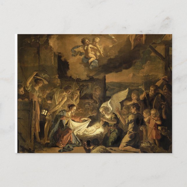Cartes Pour Fêtes Annuelles Adoration des bergers beaux-arts Noël (Devant)