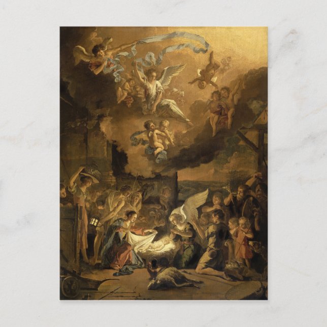 Cartes Pour Fêtes Annuelles Adoration des bergers beaux-arts Noël (Devant)