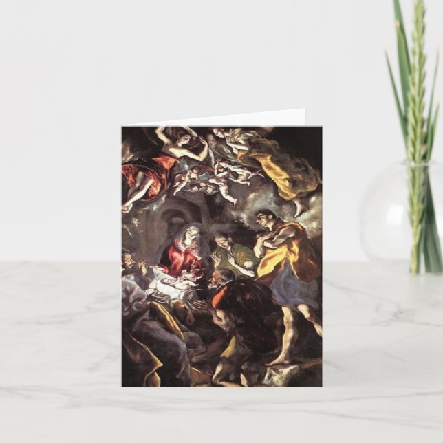 Cartes Pour Fêtes Annuelles Adoration des bergers - El Greco (Devant)