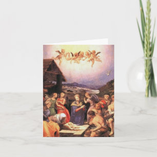 Cartes Pour Fêtes Annuelles Adoration - Shepherds and angels - Bronzino