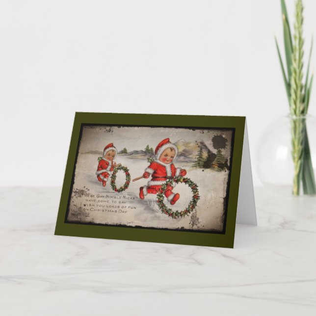 Cartes Pour Fêtes Annuelles Adoucissement avec couronnes Holly (Devant)