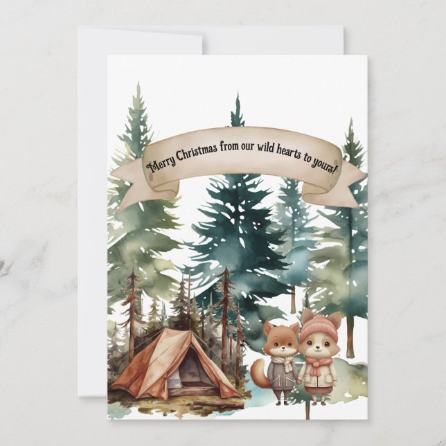 Cartes Pour Fêtes Annuelles Adventure Cute Couple Kawaii Noël extérieur (Devant)