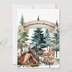 Cartes Pour Fêtes Annuelles Adventure Cute Couple Kawaii Noël extérieur