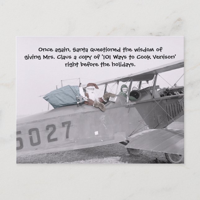 Cartes Pour Fêtes Annuelles Aero Père Noël ! -Carte postale (Devant)