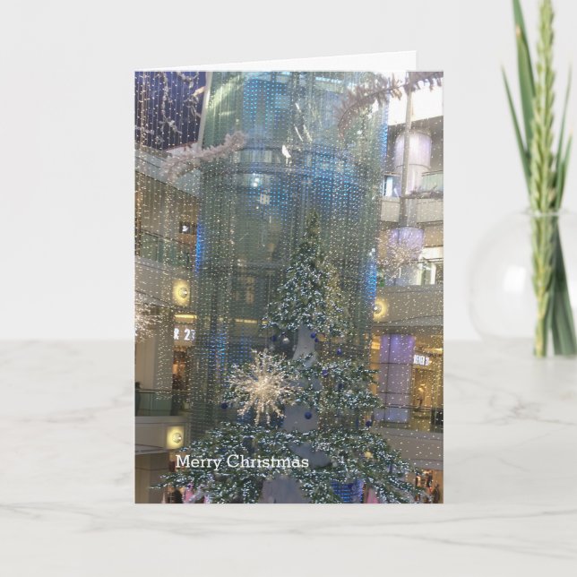 Cartes Pour Fêtes Annuelles Affichage de la lumière de l'arbre Noël (Devant)