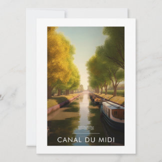 Cartes Pour Fêtes Annuelles Affiche Canal du midi - France - illustration