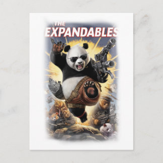 Cartes Pour Fêtes Annuelles Affiche de film parodie drôle de Panda sur fond bl