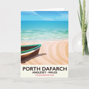 Cartes Pour Fêtes Annuelles Affiche de la plage galloise de Porth Dafarch, Ang