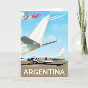 Cartes Pour Fêtes Annuelles Affiche de vol vintage Argentine "By Air"