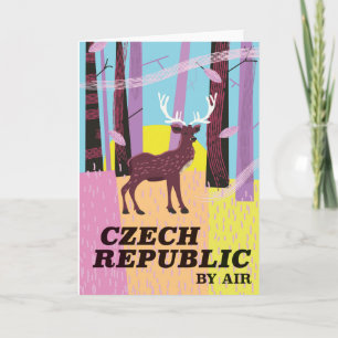 Cartes Pour Fêtes Annuelles Affiche de voyage de cerf vintage République tchèq