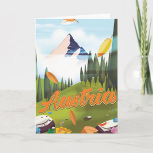 Cartes Pour Fêtes Annuelles Affiche de voyage dessinée autrichienne
