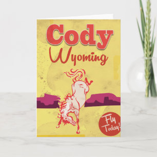 Cartes Pour Fêtes Annuelles Affiche de voyage vintage Cody Wyoming