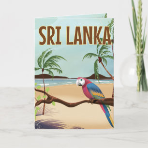 Cartes Pour Fêtes Annuelles Affiche de voyage vintage de la plage Sri Lanka