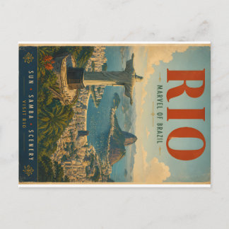 Cartes Pour Fêtes Annuelles Affiche de voyage vintage Rio de Janeiro avec S ic