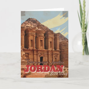 Cartes Pour Fêtes Annuelles Affiche du Vintage voyage de vacances en Jordanie.