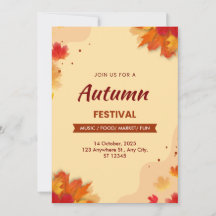 Affiche illustrative de fête d'automne marron
