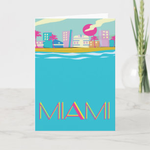 Cartes Pour Fêtes Annuelles Affiche vintage des années 1980 Miami Travel
