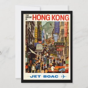 Cartes Pour Fêtes Annuelles Affiche Vintage voyage rue Hong Kong