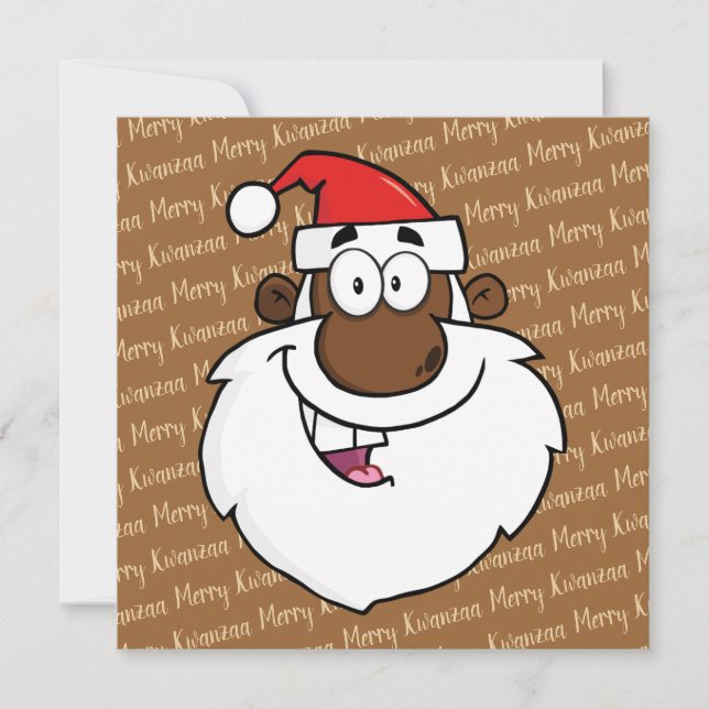 Cartes Pour Fêtes Annuelles African American Père Noël Christmas Kwanzaa Salut (Devant)