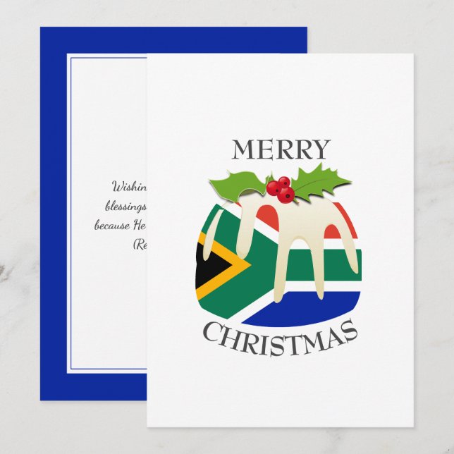 Cartes Pour Fêtes Annuelles AFRIQUE DU SUD | Pudding Festif De Plum | Noël (Devant / Derrière)