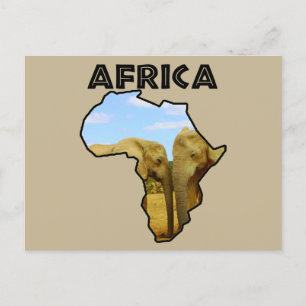 Cartes Pour Fêtes Annuelles Afrique Faune Continent Blue Sky Elephants