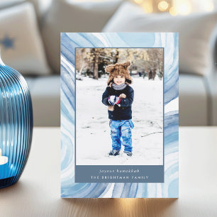 Cartes Pour Fêtes Annuelles Agate glacée   Hanoukka Photo