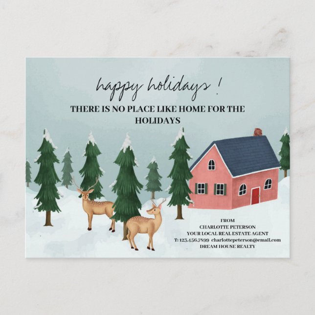 Cartes Pour Fêtes Annuelles Agent immobilier de Noël personnalisé (Devant)