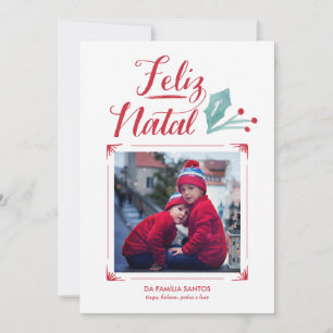 Cartes Pour Fêtes Annuelles Aguarela & Caligrafia Feliz Natal